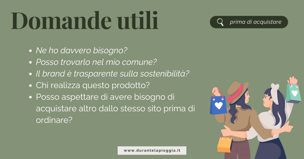 infografica Comprare online può essere sostenibile